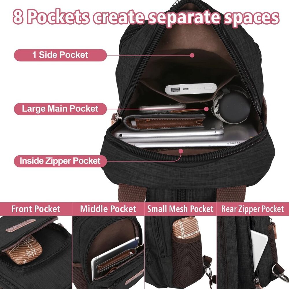 Versatile Women's Mini Backpack With Multiple Poc… - image 4